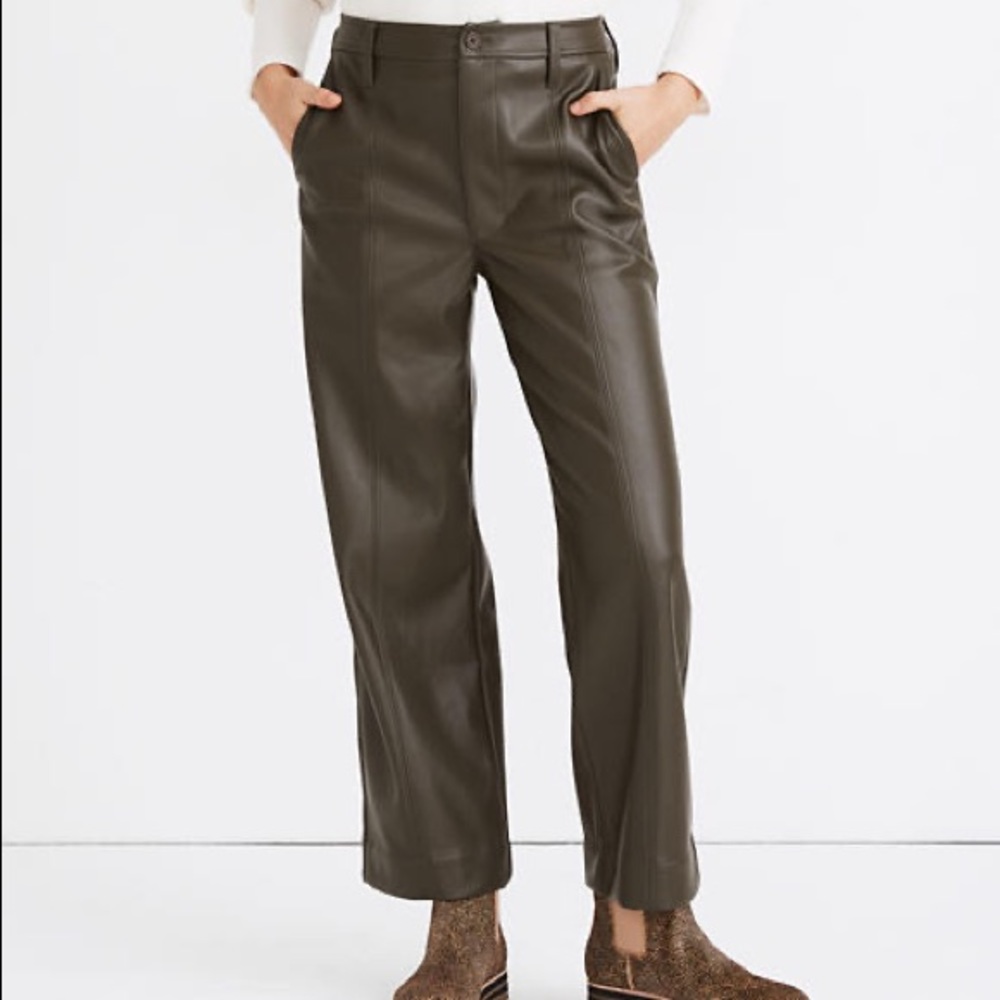 Madewell Slim Emmett Pant, Faux Leather, 26